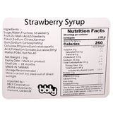 BBLY Strawberry Syrup, 11lbs x btl