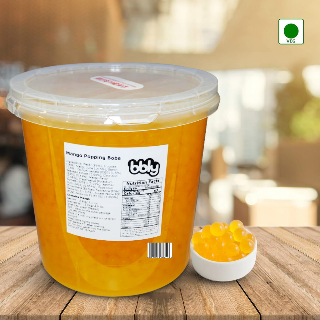 BBLY Mango Popping Boba, 7 lbs (Pack of 4)
